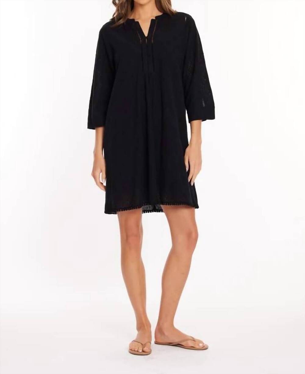 NEW MODODOC everyday henley dress in black